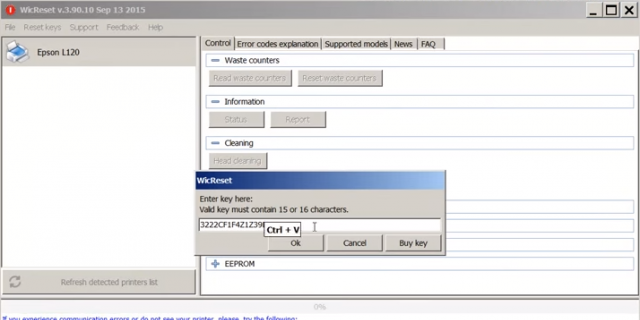 cara reset epson l1300
