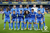 GETAFE C. F. Temporada 2019-20. Djené, Leandro Cabrera, Jorge Molina, Nyom, David Soria y Jaime Mata. Maksimovic, Arambarri, Cucurella, Damián Suárez y Portillo. VILLARREAL C. F. 1 GETAFE C. F 0. 21/12/2019. Campeonato de Liga de 1ª División, jornada 17. Villarreal, Castellón, estadio de La Cerámica, 14.526 espectadores.