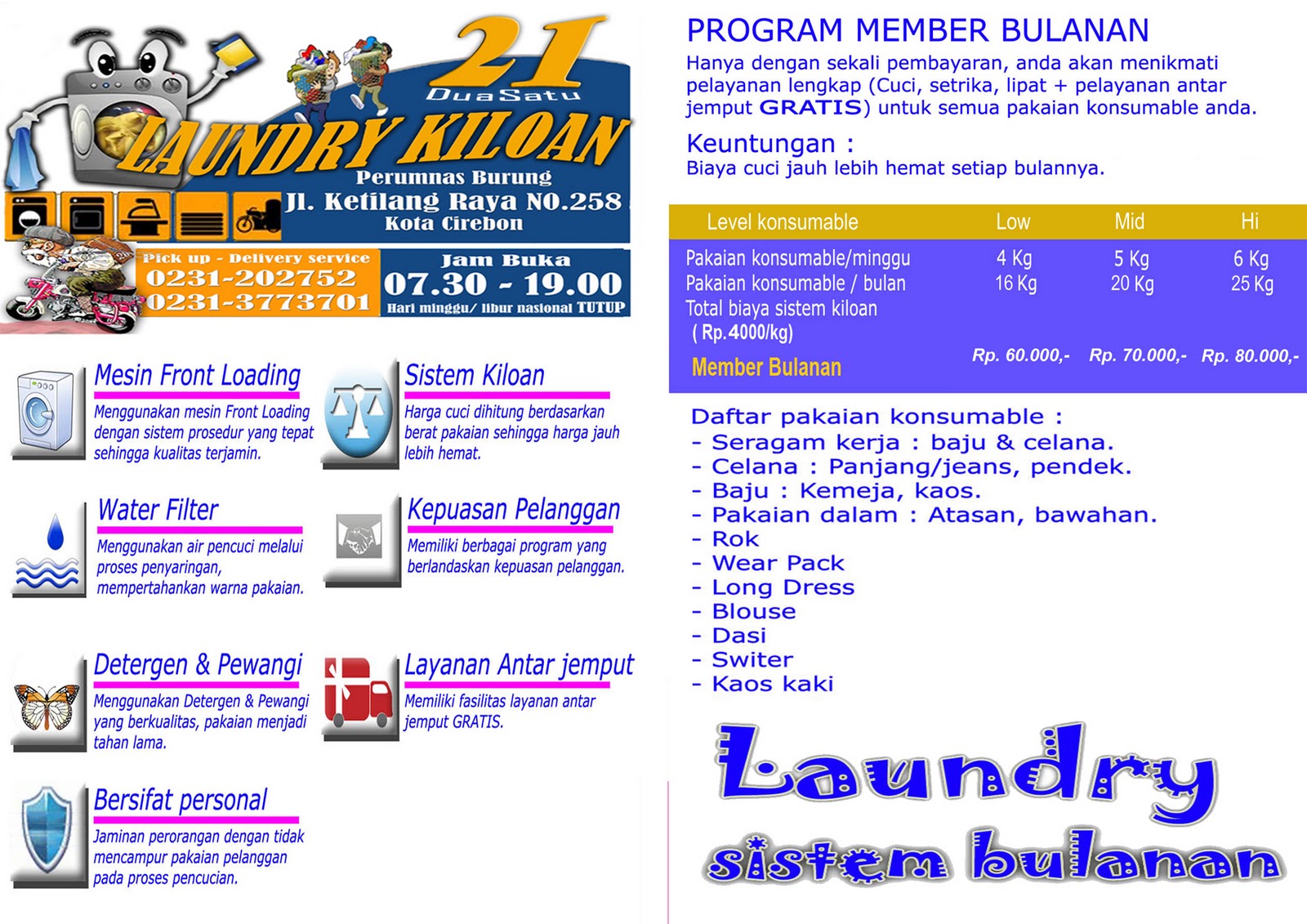 Laundry21: Brosur Paket Bulanan Laundry21