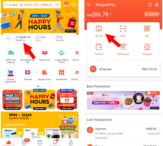 Cara Topup ShopeePay Di 7-Eleven Secara Cash