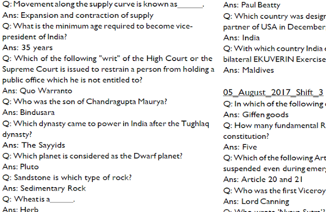 GA Question asked in SSC CGLE 2017