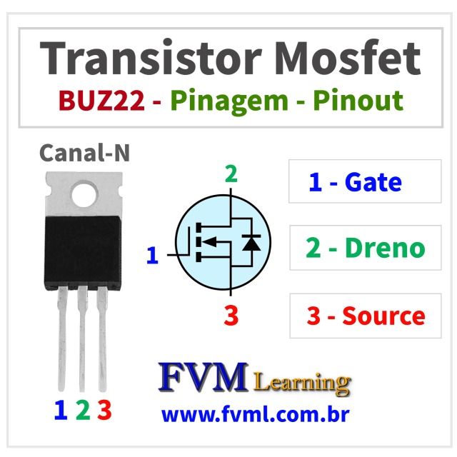 Datasheet-Pinagem-Pinout-Transistor-Mosfet-Canal-N-BUZ22-Características-Substituição-fvml