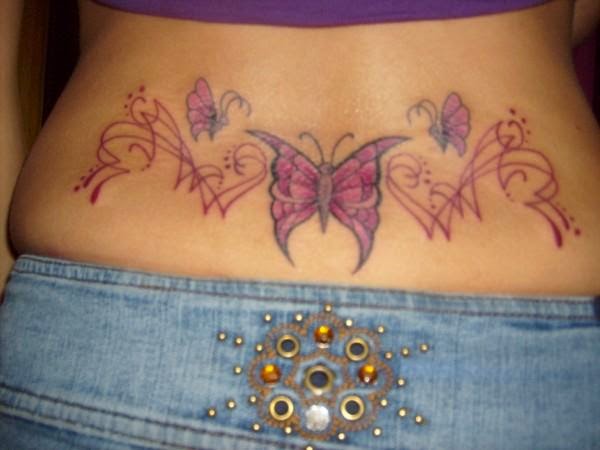 Butterfly Tattoos on Back for Girls