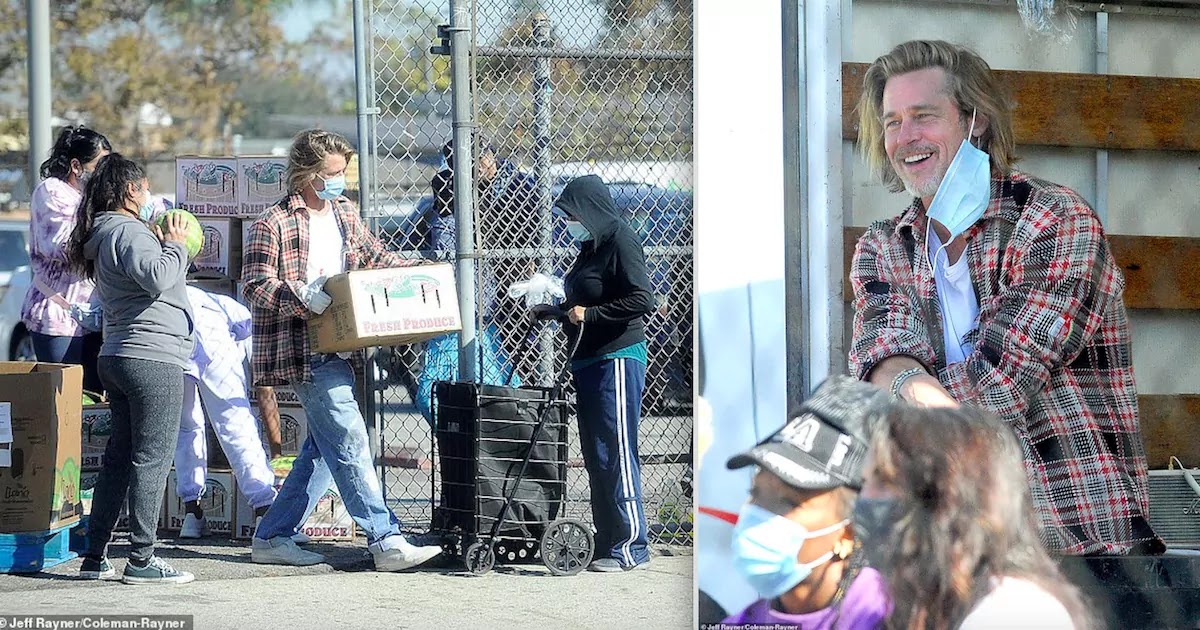 Brad Pitt Is Seen Spending Hours Delivering Grocery Boxes To Low-Income Families In South Central LA