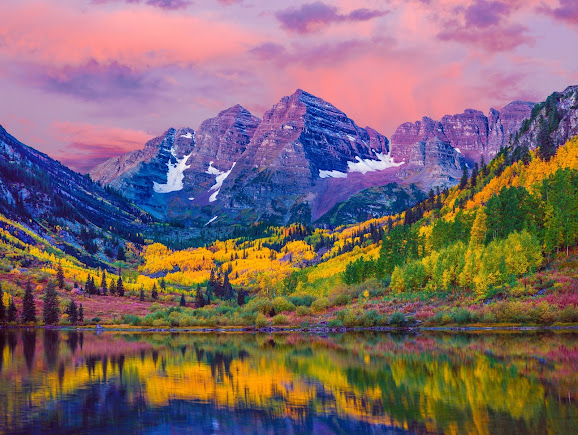 a colorful mountain