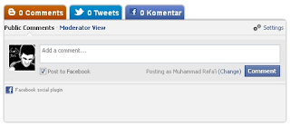 Cara membuat kotak komentar Blog Twitter Facebook