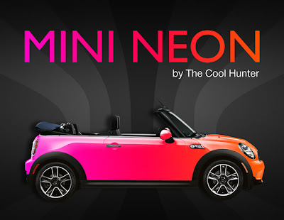 neon-coloured mini cooper