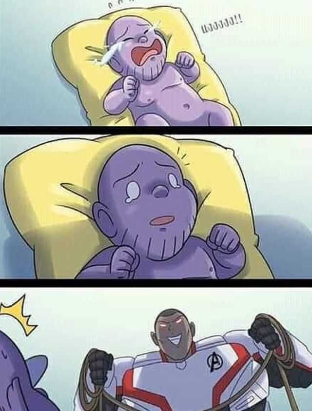 Rhodey meet ls baby Thanos meme