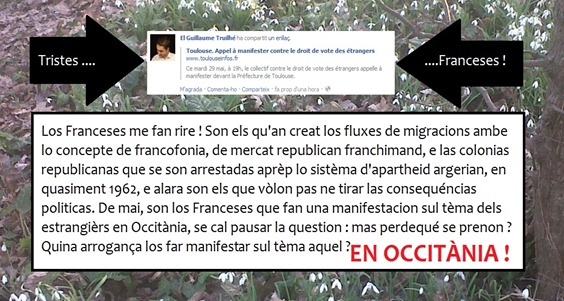 manifestar contra lo vòt dels estrangièrs en Occitània