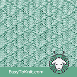 Diamond Brocade #Knit #Purl | Easy to knit #knittingstitches #knitpurl