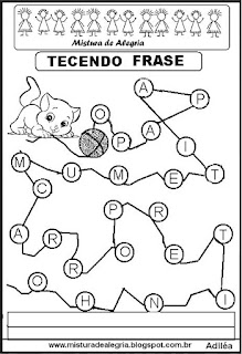 Atividades de formação de frases para alfabetização