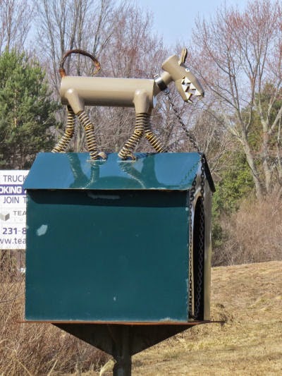 dog made of recycled junk