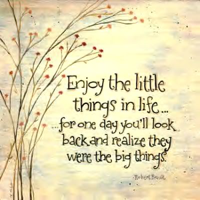   on Enjoy The Little Things In Life  For One Day You Ll Look Back And