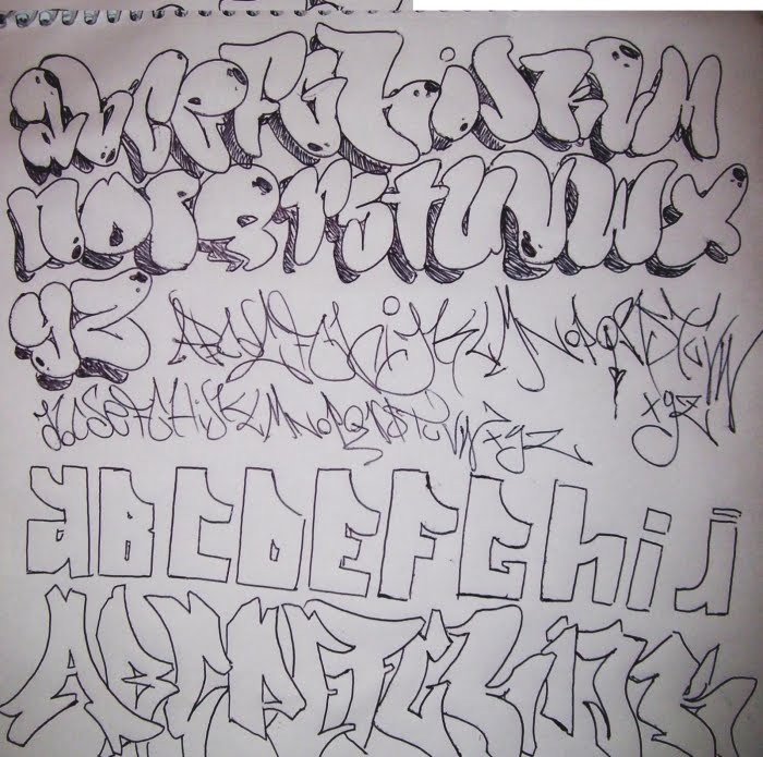 easy graffiti characters to draw. Sketch Graffiti Alphabet