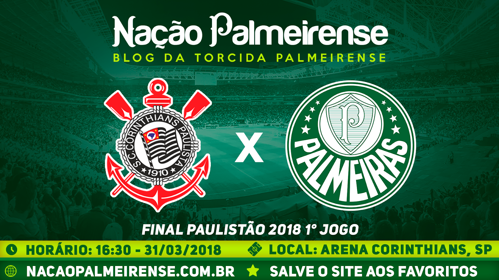 Jogo Corinthians x Palmeiras Ao Vivo 31/03/2018 [Narração ...