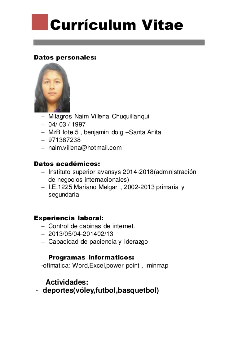 curriculum vitae