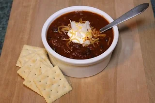 Bowl of healthy and cheap chili