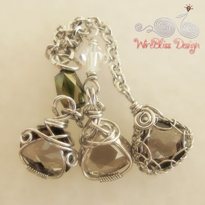 Wire wrapped crystal pendants