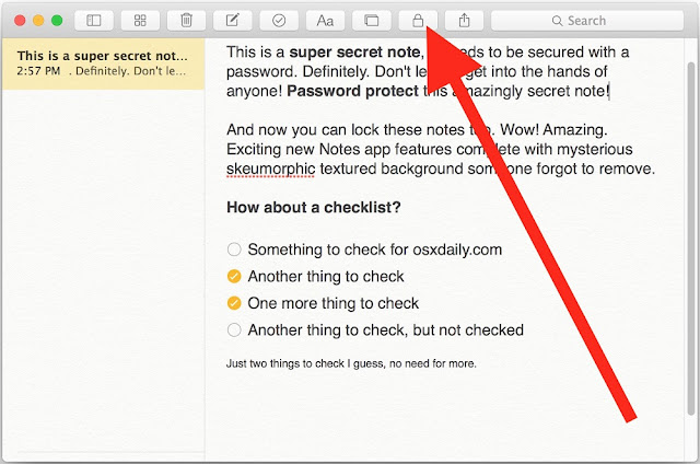 How to Lock Notes with Password Protection in Mac OS X