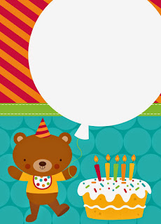 Little Bear Party, Free Printable Invitations, Labels or Cards.