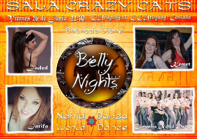 Belly Nights espectáculo de Danza Oriental en la Sala Crazy Cats de Coslada