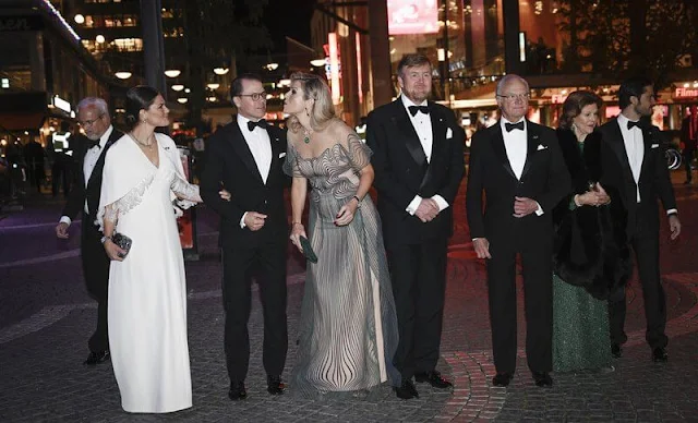 Princess Sofia wore an Ida Lanto Couture gown. Queen Maxima wore an Iris van Herpen dress. Georg et Arend Padme gown