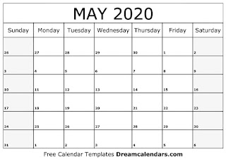 Free Printable Calendar May 2020