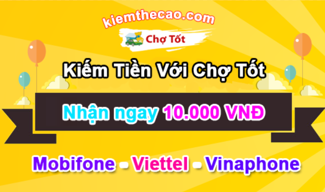 Cách nhận 10K miễn phí từ ứng dụng chợ tốt Android/IOS, chợ tốt nhận 10K