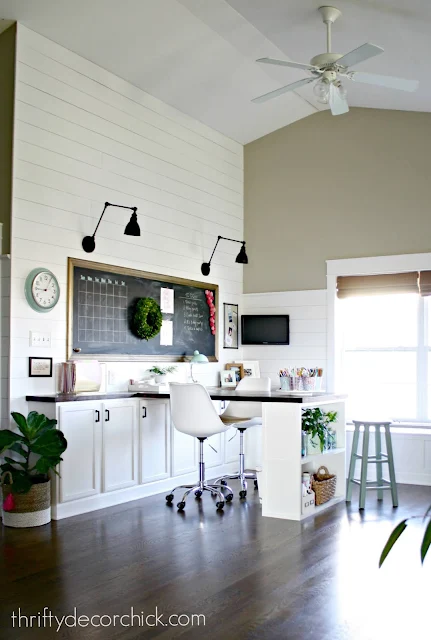 open loft transformed to office/craft room