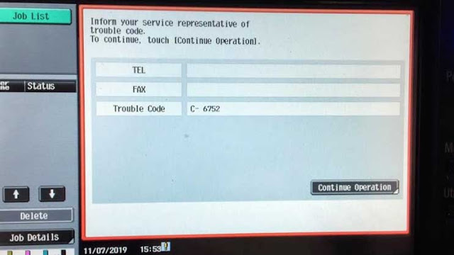 Trouble Code C 6752 Reset On Konica Minolta C220 C280 C360 Corona Technical