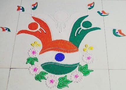 Republic Day Rangoli 2023 images | गणतंत्र दिवस पर रंगोली बनाने का तरीका