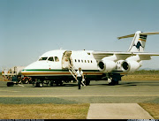 BAe 146100 VHNJR, in Australian Airlines livery, is shown below parked at .