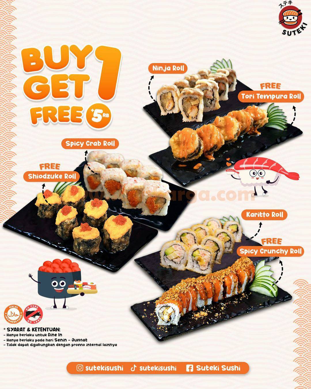 SUTEKI SUSHI Promo Spesial – BELI 1 GRATIS 1