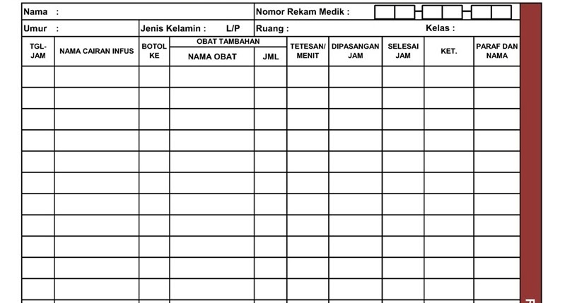 CONTOH REKAM MEDIS " REKAMAN PEMBERIAN CAIRAN ~ EBOOK'S 