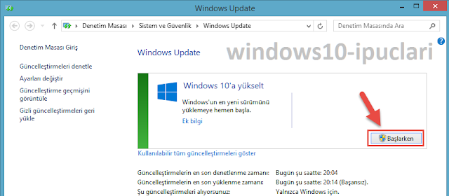 Windows 10 Yükseltme