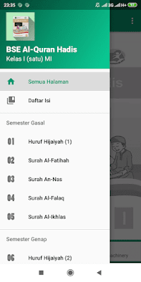 Aplikasi Buku Siswa Al-Qur'an Hadis Kelas 1 MI Kurikulum 2013