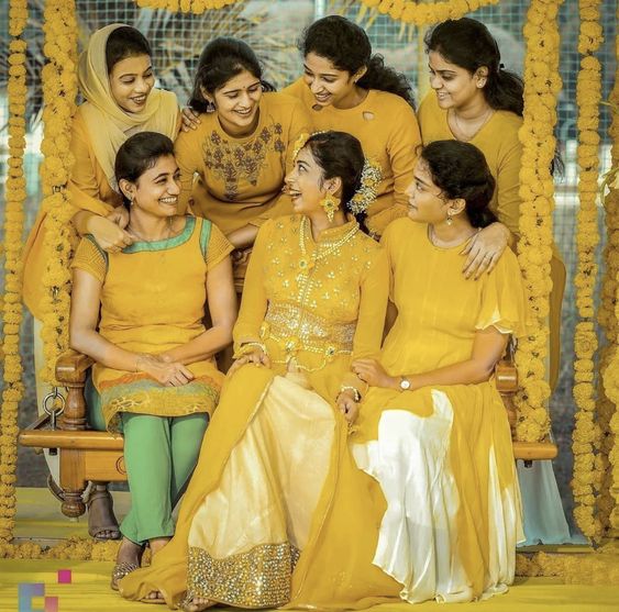 Best photography ideas during haldi ke rasham with friends