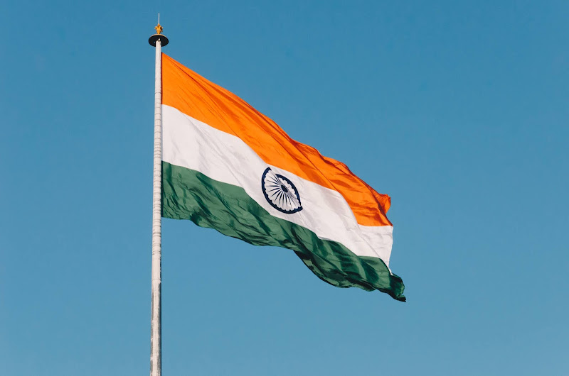 Hoisted Indian Tri-color Flag