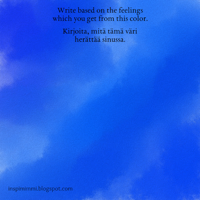 A writing prompt: Dark blue / Kirjoitusharjoitus: tummansininen