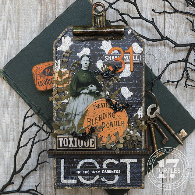 Lost In The Inky Darkness Halloween Home Decor Thickboard Tag by Juliana Michaels featuring Scrapbook.com and Tim Holtz
