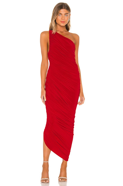 Vestido rojo largo Diana, de Norma Kamali por 257€