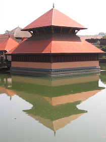 Reflection of the Ananthapura Temple,Kasaragod in the lake