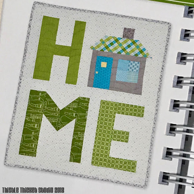 Spelling Bee "Home" Mini Quilt on Thistle Thicket Studio. www.thistlethicketstudio.com
