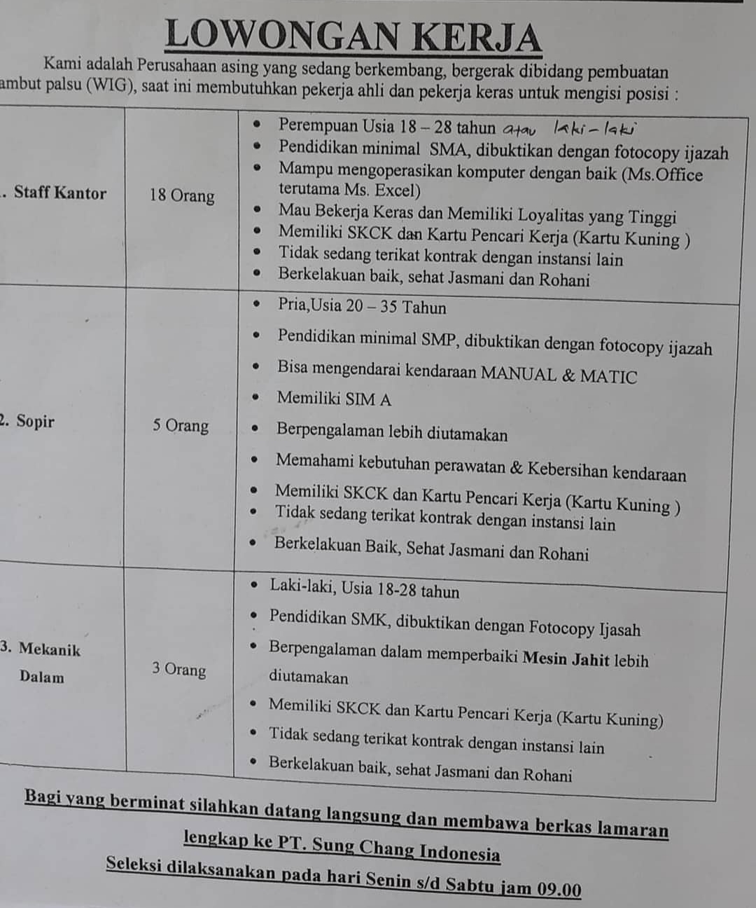 Lowongan Kerja Untuk Mekanik Mesin Jahit - Seputar Mesin