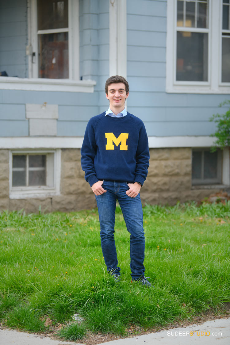 University of Michigan Engineering Graduation Pictures on Campus by SudeepStudio.com Ann Arbor Graduation Portrait Photographer