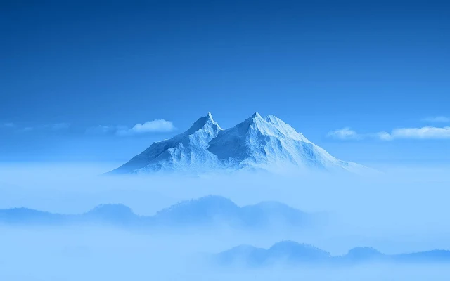 Mountain Peak Blue Above Clouds