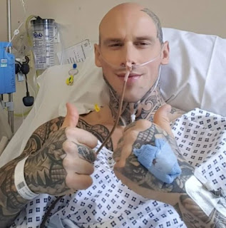 Picture of while Martyn Ford in the hospital