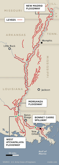 Diverted Mississippi River Heads Toward Cajun Houses, FarmsDiverted Mississippi River Heads Toward Cajun Houses, Farms 