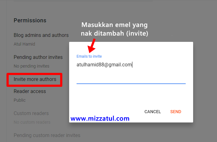 Cara tukar email dan tambah author di blogspot