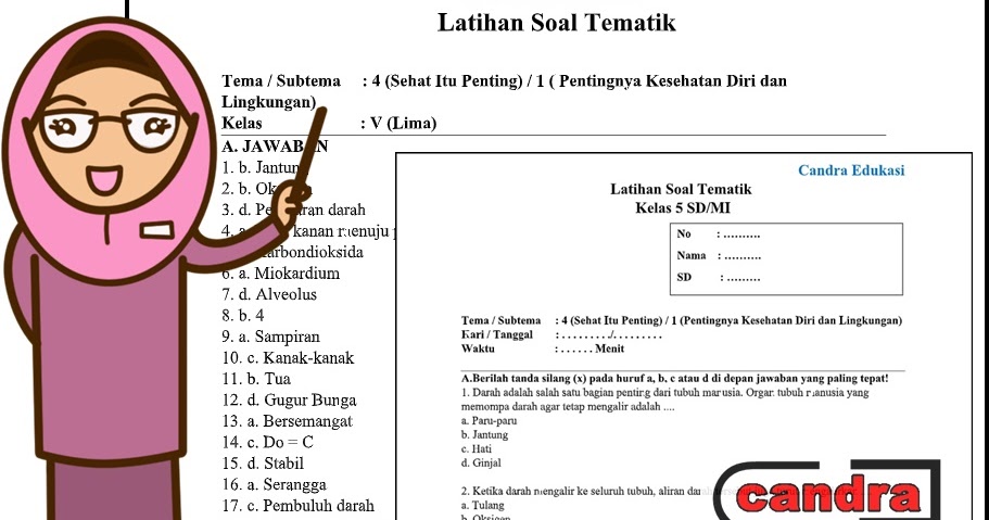 Soal Tematik Kelas 5 Tema 4 Subtema 1 dan Kunci Jawaban 